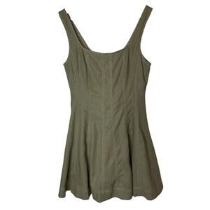 Christian Lacroix Linen Blend Square Neckline A-Line Dress